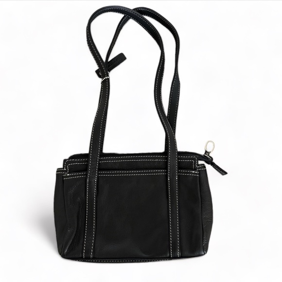 Rolf's - Genuine Black Leather Handbag Small Purse Multiple Compartments inside - Picture 2 of 11